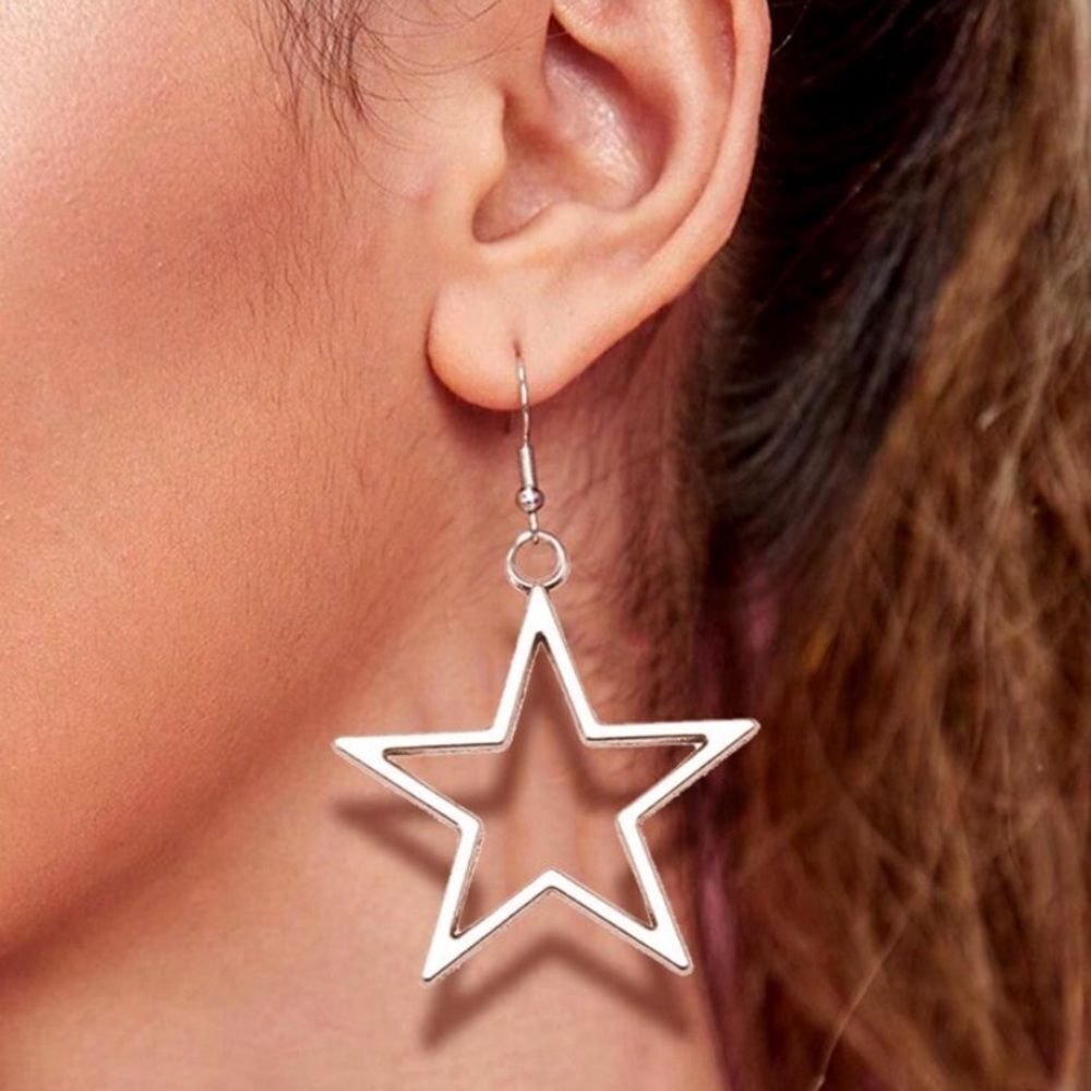 3for$20 NEW Fashionable Simple Multicolor Hollow Out Star Pendant Earrings